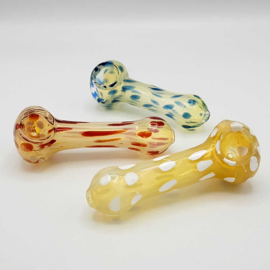 FUMED GLASS PIPE w DOTS